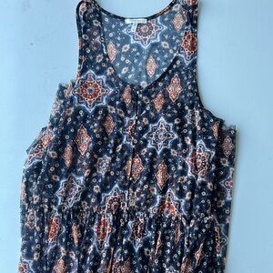 Maurices Blue and Pink Smocked Tank Tunic